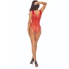 Passion BS109 Crotchless Butterfly Bodystocking, Red