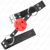 Kink Breathable Ball Gag, Double Rivet, Red, 42-58cm