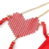 Subblime Red Mesh Lingerie Set Heart Chains S/M