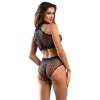 Subblime Fishnet Set with Rhinestones Black One Size