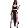 Chilirose Top, Skirt & Thong with Golden Chains XL
