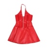 Subblime Lace Zipper Leather Dress Red S/M