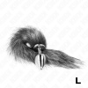 Kink Anal Plug L 10x4cm Synthetic Tail 40cm Grey