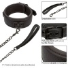 CALEXOTICS Nocturnal Collar & Leash Leather Adjustable Black