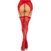 Leg Avenue Lace Thigh Highs & Garterbelt Red