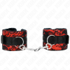 Kink Velvet Lace Wrist Restraints, Red/Black