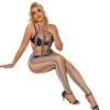 Subblime Rainbow Mesh Halter Bodystocking, XS/M