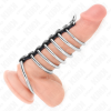 Kink 7 Metal Penis Rings 3.2 Cm to 5 Cm Connected by Leather