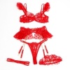 Subblime Lace Bra & Garter Set Red L/XL