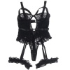 Subblime Teddy with Garter and Lace Detail Black S/M