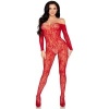 Leg Avenue 89366 Lace Bodystocking Red