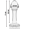 Model 2 Anal Plug Borosilicate Glass Clear 11 cm -o- 3.5 cm