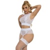 Subblime Bra & Panties with Garter Belt White L/XL