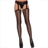 Leg Avenue Stockings Net and Garter Black
