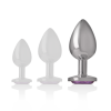 Intense - Aluminum Metal Anal Plug With Violet Crystal Size L