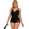 Subblime Black Floral Lace Teddy S/M