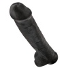 King Cock Realistic Dildo with Testicles, 38 cm, Black