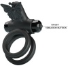 Pretty Love Double Vibrating Ring Black Stimulator