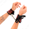 Kink Scandal Wrist Restraints Lace Red Black