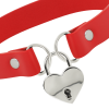 Coquette Chic Desire Red Leather Necklace Heart Key