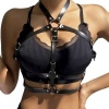 Subblime Leather Ring Chest Harness Black