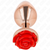 Kink Pink Gold Anal Plug Red Rose Large