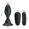 Mr Play Anal Plug with Vibration, Black, Remote