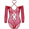 Leg Avenue Body Crotchless Fishnet Rhinestone Red