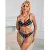 Subblime 2-Piece Fishnet Set Long Sleeve Rainbow
