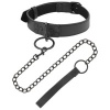 Darkness Black Collar with Chain Leash