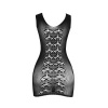 Subblime Short Elastic Fishnet Dress, Black, One Size
