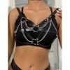 SUBBLIME 953713 Punk Bondage Belt Metal Buckle Black One Size