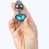 Metal Butt Plug Blue Heart Small Size 7 cm