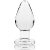 Model 3 Anal Plug Borosilicate Glass Transparent 11 cm -o- 5 cm