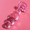 Model 1 Anal Plug Borosilicate Glass Pink 10.5 cm -o- 3 cm