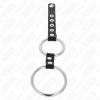 Kink Double Metal Penis Ring 3.8-5 CM Connected With Leather