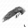 Kink Anal Plug L 10x4cm Synthetic Tail 40cm Grey