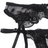 Sublime 3-Piece Lingerie Set Floral Black S/M