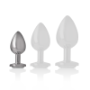 Intense - Aluminum Metal Anal Plug With Silver Crystal Size S