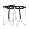 Subblime Leather Ring Chain Belt Black