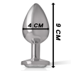 Anal Plug Metal Aluminum White Heart Size L