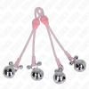 KINK - Luminous Skull Nipple Clamps With Ring Bells Adjustable Pink...
