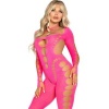 Leg Avenue Open Back Bodystocking, Pink