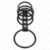 Kink 5 Silicone Penis Rings 3.8 Cm to 4.8 Cm Connected by Leather