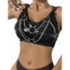 SUBBLIME 953713 Punk Bondage Belt Metal Buckle Black One Size
