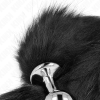 Kink Anal Plug M 8x3.5cm Synthetic Tail 40cm Black