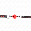 Kink Hollow Hard Ball Gag, Red, Model 2, 65x2.5cm