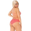 Leg Avenue Top & Panties Set Coral with Straps
