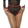SUBBLIME 953706 Handcuffs with Bondage Belt Red One Size