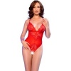 Chilirose CR 4870 Crotchless Bodysuit Red S